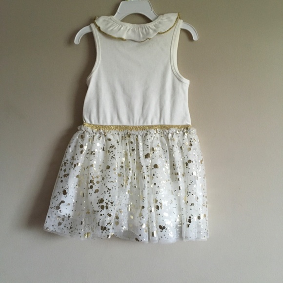 Juicy Couture Girls Knit/Gold Tulle Dress size 4T. - Picture 2 of 6